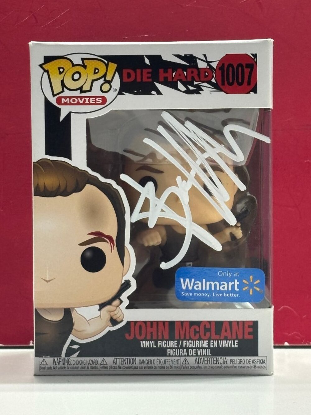 FUNKO POP! DIE HARD - JOHN McCLANE #1007 Signed by Bruce Willis COA AUTHENTIC